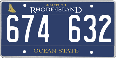 RI license plate 674632