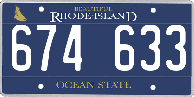 RI license plate 674633