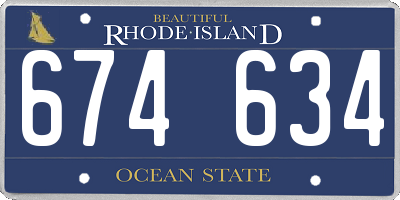 RI license plate 674634