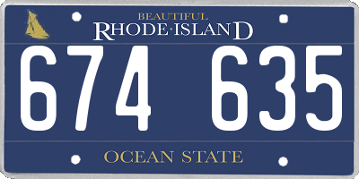 RI license plate 674635
