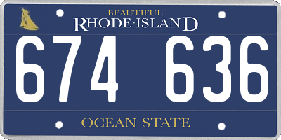 RI license plate 674636