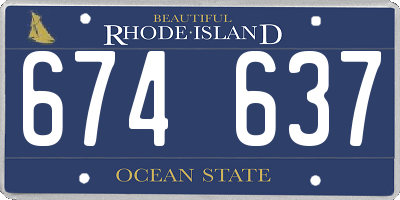 RI license plate 674637