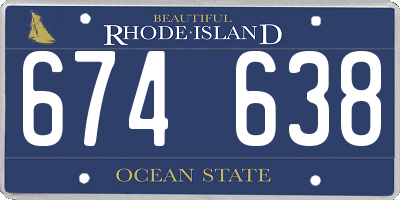 RI license plate 674638