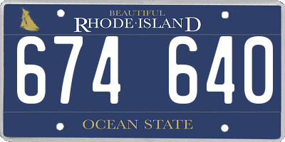 RI license plate 674640