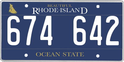 RI license plate 674642