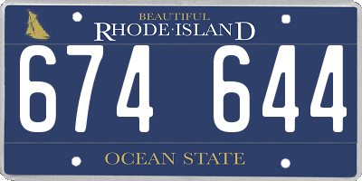 RI license plate 674644