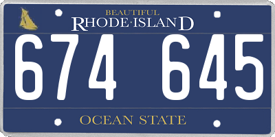 RI license plate 674645