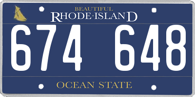 RI license plate 674648