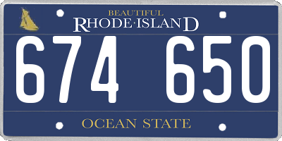RI license plate 674650