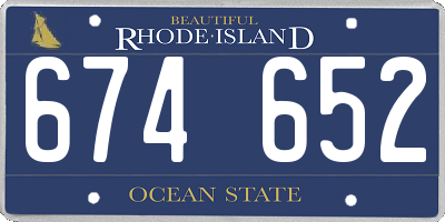 RI license plate 674652