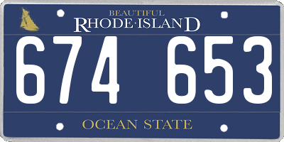 RI license plate 674653