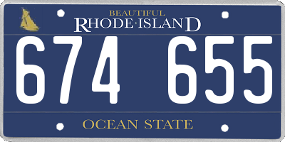 RI license plate 674655