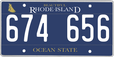 RI license plate 674656