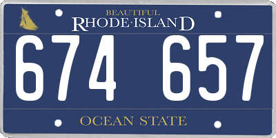 RI license plate 674657