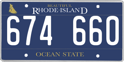 RI license plate 674660
