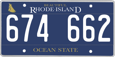RI license plate 674662