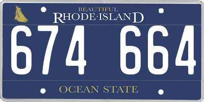 RI license plate 674664