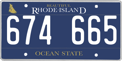 RI license plate 674665