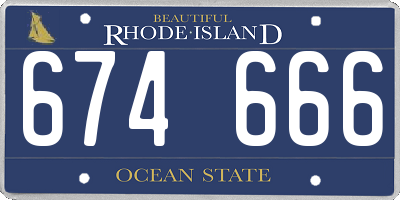 RI license plate 674666