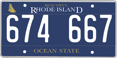 RI license plate 674667
