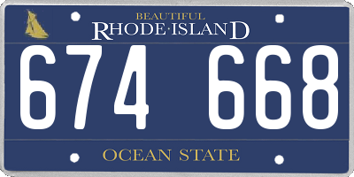 RI license plate 674668