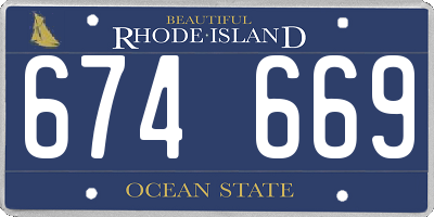 RI license plate 674669