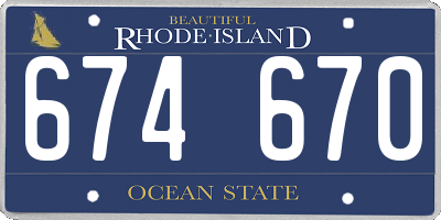 RI license plate 674670