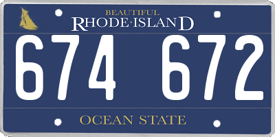 RI license plate 674672