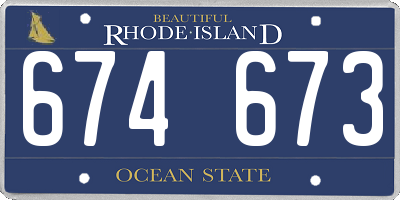 RI license plate 674673
