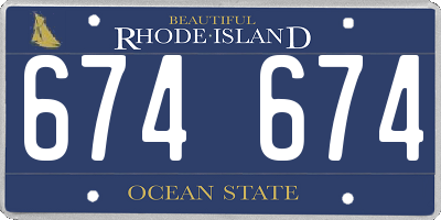 RI license plate 674674