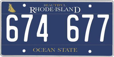 RI license plate 674677