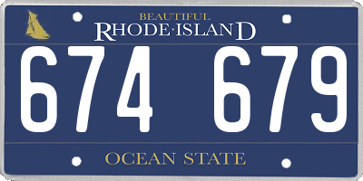 RI license plate 674679