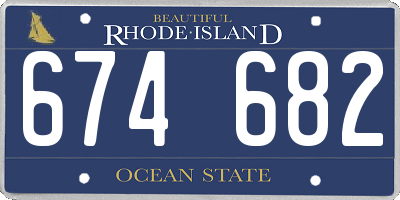 RI license plate 674682