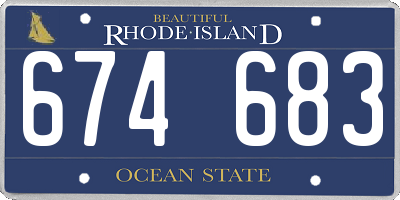 RI license plate 674683