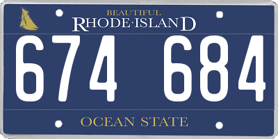 RI license plate 674684