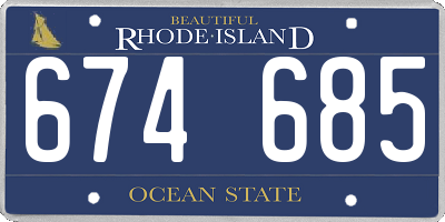 RI license plate 674685