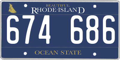 RI license plate 674686
