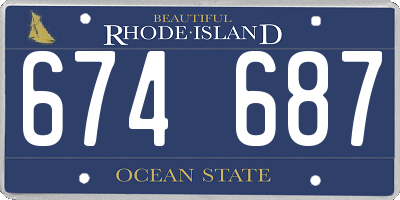 RI license plate 674687