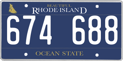 RI license plate 674688