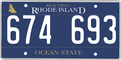 RI license plate 674693