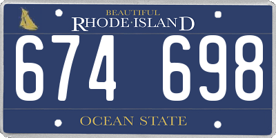 RI license plate 674698