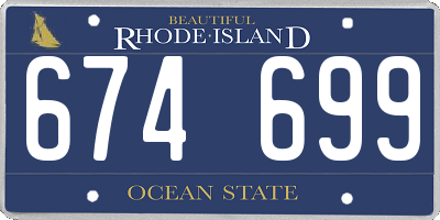 RI license plate 674699