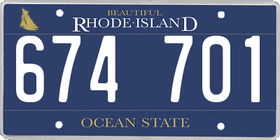 RI license plate 674701