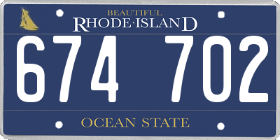 RI license plate 674702