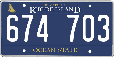 RI license plate 674703