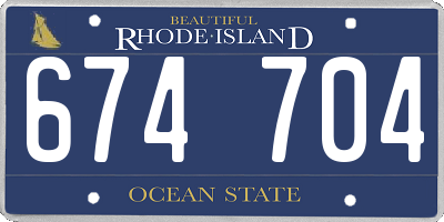 RI license plate 674704