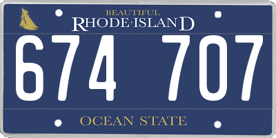 RI license plate 674707