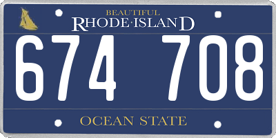 RI license plate 674708