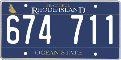 RI license plate 674711