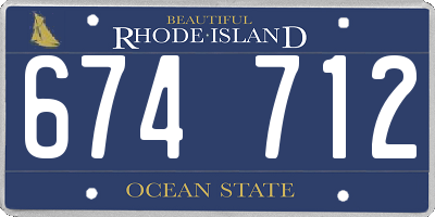 RI license plate 674712
